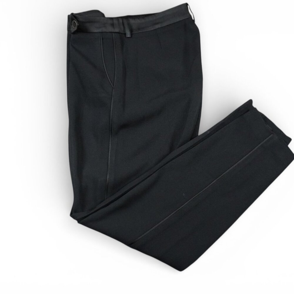 Sezane Gustavo Trousers Black Taper Leg Minimalist Pants Size 38 - US 2 or 4